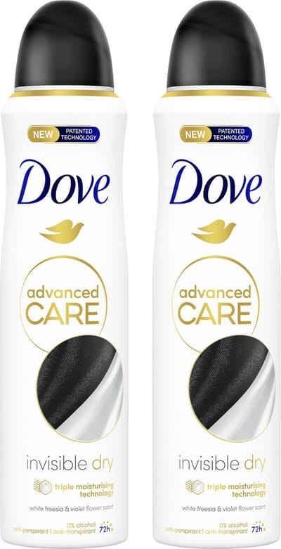 Dove - Anti-Transpirant Deodorant Spray - Advanced Care Invisible Dry - 2 x 150 ml - Voordeelverpakking