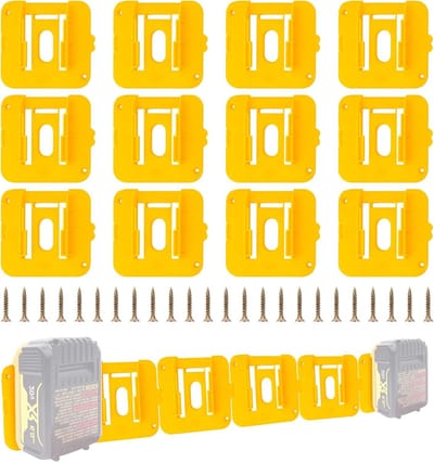 Batterij Houders - Accu Opslag - Werkplaats Organiseren - Stevig ABS Plastic - 12 Stuks - Zwart