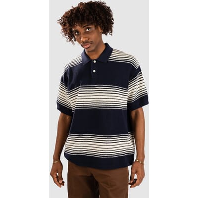 Anerkjendt Akseb Stripe Polo Ss Knit Polo's & T-shirts Heren - Polo shirt - Donkerblauw - Maat S