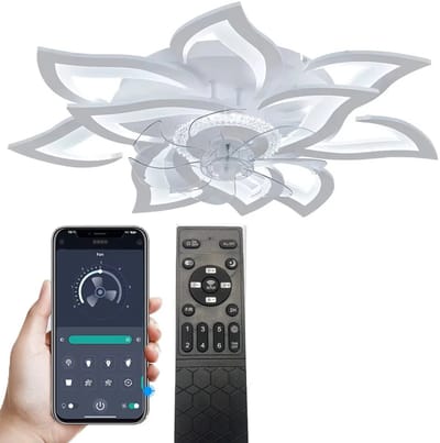 LUMÉ STORE Plafondventilator Met Verlichting - Plafondlamp - Woonkamerlamp - 6 Snelheden - App & Afstandsbediening - 77cm - Wit