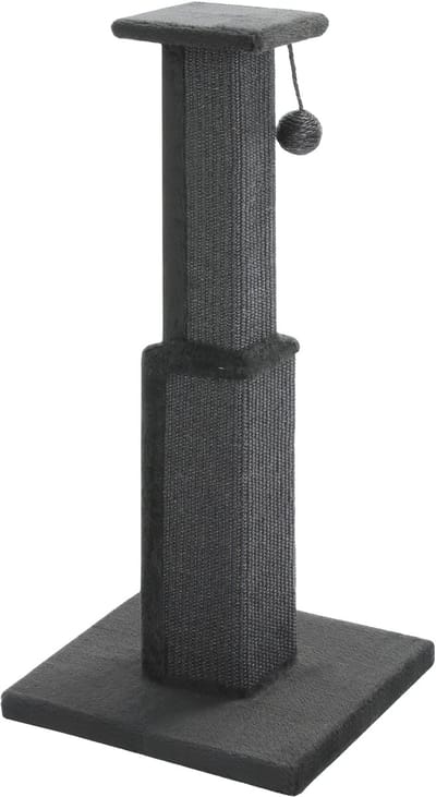 Kattenu KittyTree krabpaal zwart - Extra dikke palen (9 + 12 cm) - Kleine krabpaal voor katten - Mini krabpaal
