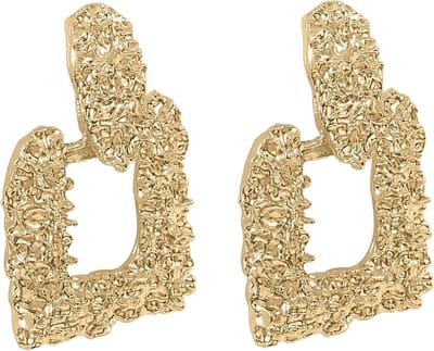 Margot Bardot Textured Oorbellen Square Gold
