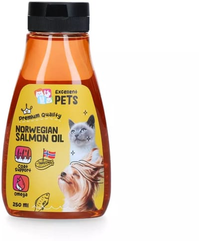 Excellent Pets Noorse Zalmolie 250 ml Hond & Kat - Ondersteunt een gezonde huid en glanzende vacht -Knijpflacon