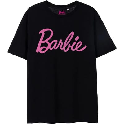 T-shirt à manches courtes classique avec logo pour femme Barbie XL noir