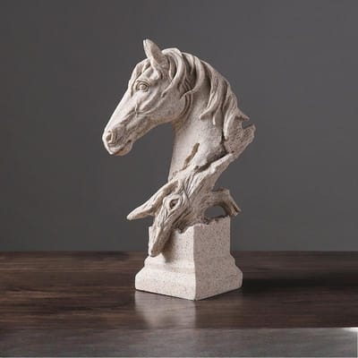 Scandinavische Stijl Retro Paardenhoofd Ornamenten Huisdecoratie Woonkamer Bogu Rek Kantoor Ornamenten Hars Ambacht Decoratie