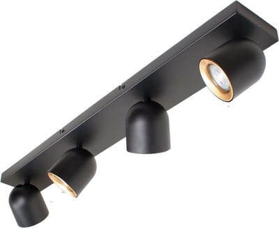 Plafondspot | 10 cm | Solare spots | 4 lichts | GU10 | goud zwart | metaal | moderne verlichting