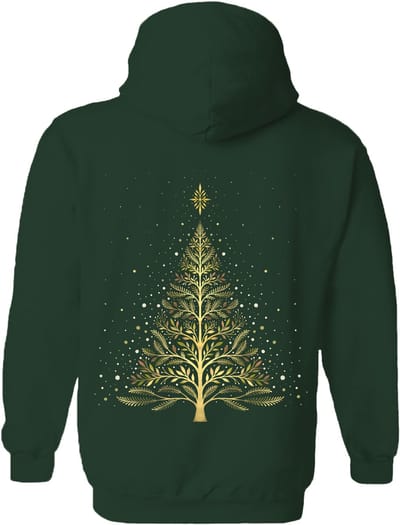Kerstboom Christmas Night Glowing Tree The Coloured House Hoodie L