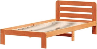 vidaXL Bedframe zonder matras massief grenenhout wasbruin 90x190 cm, bed, bed ombouw, stapelbed, bedbodem, slaapkamermeubel, eenpersoonsbed