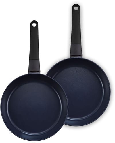Brabantia VANTA 2-delige Koekenpannenset Ø 24 & 28cm – 100% PFAS Vrij - Keramische Antiaanbaklaag Titanium Versterkt – Pannenset inductie – Zwart