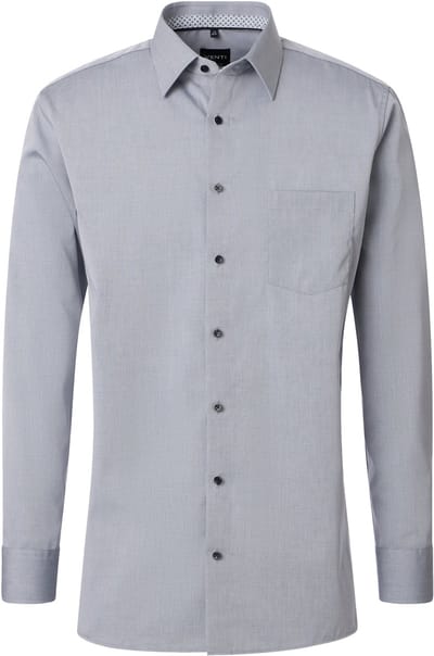 VENTI CASA MODA comfort fit overhemd - mouwlengte 72 cm - structuur - zilvergrijs - Strijkvrij - Boordmaat: 41