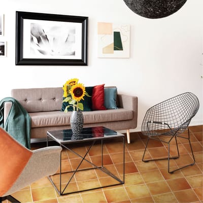 Antislip vloerstickers met beschermlaag - 24 terracotta vloertegelstickers van Petra - 80x120cm - 24 stickers 20x20cm