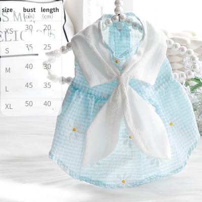 Hond Plaid Margriet Rok Kleding Lente en Zomer Dunne Kat Prinses Rok Konijn Kraag Print Kleine Hond Teddy Huisdier Hond Kleding XL