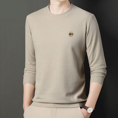 Heren Lente en Herfst Stijl Effen Kleur Prints Slim en Los Nieuw Heren Longsleeve Top Herfst Sweatshirt T-shirt Heren 4XL gray