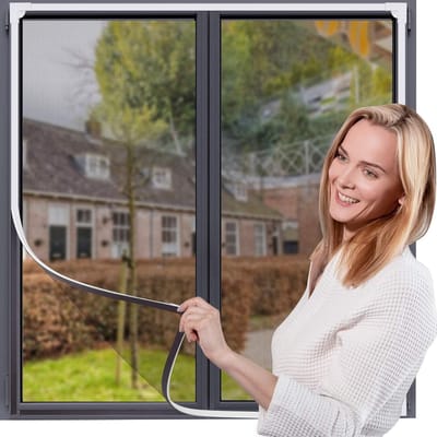 Magnetisch raamhor - Verstelbaar - 150×130 cm - DIY glasvezelgaas (met frame) - Geschikt voor ramen in huis - Stevig en duurzaam insectenwerend gaas - Muggenwerend