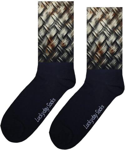 LuckyDay Socks - Traanplaat - Steampunk sokken - Verjaardag cadeau vrouw en man - Vrolijke sokken - Valentijns cadeau - Kerst sokken - Grappige sokken - Leuke dames en heren sokken - Moederdag - Vaderdag - Socks maken Happy - Maat 37-44