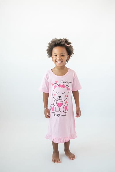Fun2Wear - Beary Much Bigshirt | Rozenschaduw - Katoen - Maat 134/140