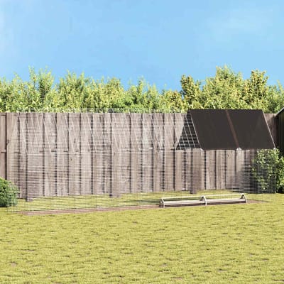 vidaXL - Kippenhok - 2 - st - zilver - 600 - x - 100 - x - 210 - cm - Gegalvaniseerd - staal