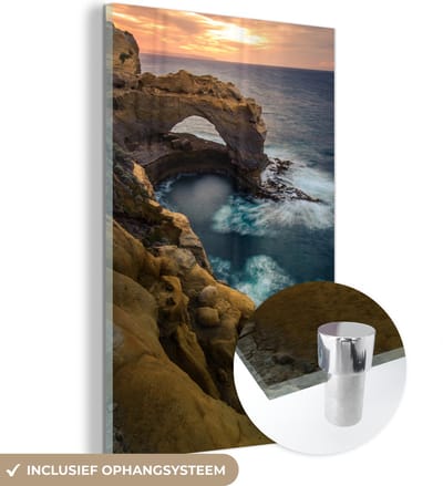 MuchoWow® Glasschilderij 20x30 cm - Schilderij acrylglas - Great Ocean Road Australie - Foto op glas - Schilderijen
