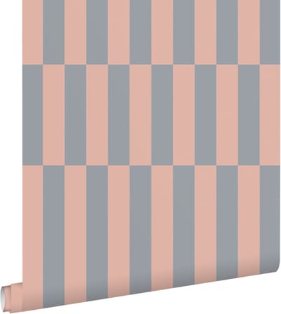 ESTAhome behang strepen roze en blauw - 50 x 900 cm - 132155