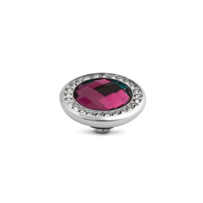 Melano Vivid Crystal CZ Steentje Fuchsia Zilver