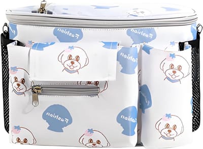 Kinderwagen Organizer - Wandelwagen Tas - Baby Verzorgen - Transparant Touchscreen - 25B x 58H cm - Puppy