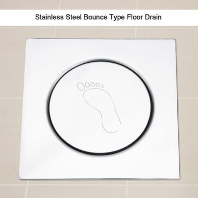 RVS Pedaal Bounce Type Vloerafvoer voor Badkamer Wasruimte Garage Kelder Type 1 white