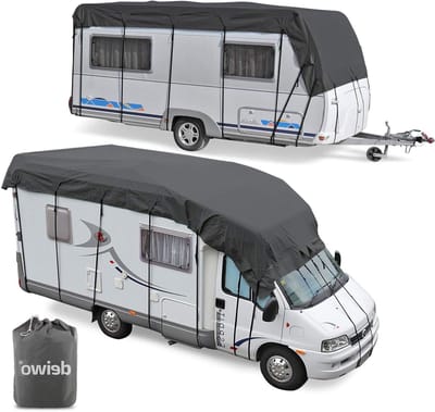 Beschermdak Camper - Voertuigzeil Caravan - Winterstalling Voertuig - 4-laags Ademend Materiaal - 10 x 3 Meter - Grijs