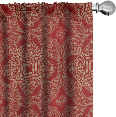 ABAKUHAUS – 2x75x225 cm Voorhangen – microvezel, halfschaduw, vermiljoen kamel & tan