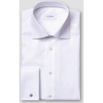 Eton Overhemd Rich Structure Textured Twill French Cuffs Wit / male