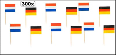 300x Cocktail prikker Duitsland/Holland mix - Landen festival party fun winterfeest thema feest cocktail prikker