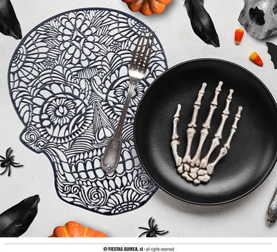 Fiestas Guirca - Placemat Halloween skelet - 38 cm