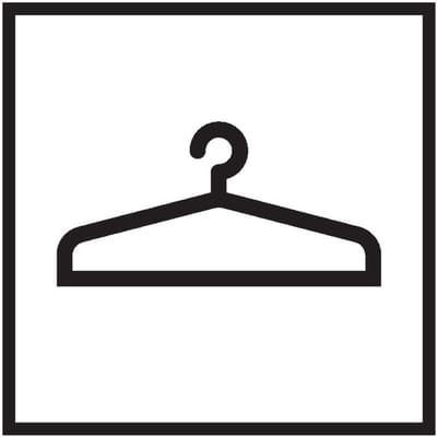Garderobe sticker, wit zwart 150 x 150 mm