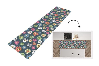 Keukenloper - Loper keuken - Regenboog - Design - Bloemen - Flora - 200x50 cm - Keukenloper vinyl