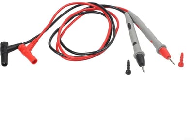 Testkabels Multimeter - Meetpennen - Elektronica Testen - Fijne Naaldsondes - 910 mm Kabel - Zilver