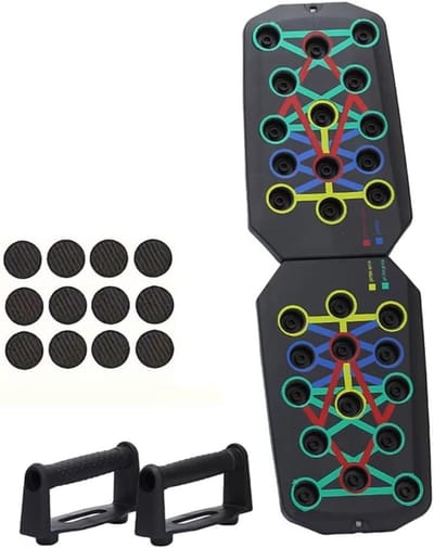 Push-Up Board - Thuis Sportschool - Kracht Training - Meervoudig Systeem - 33x20x9 cm - Zwart