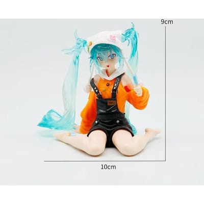 Mooie Anime Hatsune Miku anime personage geel oranje jurk zittende houding PVC model actie speelgoed kersenroze kersenbloesem white