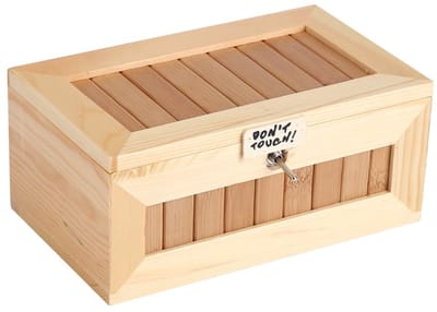 Dailygoods - Nutteloze Doos - Houten Bureau Decoratiedoos - Grijs - Verrassingen en Stressverlichting Speelgoed - Uniek en Leuk - Geschikt voor Bureau...