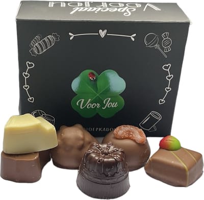 Bonbons - "Voor jou" - 225 gram - Assorti Topkwaliteit - Doosje met teksten - Cadeauverpakking