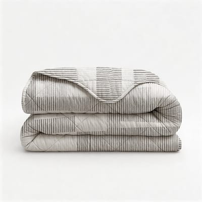 Dekbed-Discounter - Fresh and Co Dekbed Zonder Overtrek 200 x 200 cm - Verkoelend - Wasbaar dekbed - Zonder Hoes - Inclusief kussensloop - Wit, Grijs
