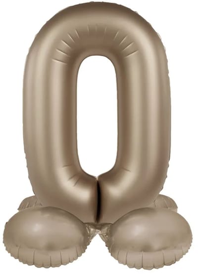 Staande Folieballon Cijfer 0 - Starlight Gold - Satin Gloss - 72 cm