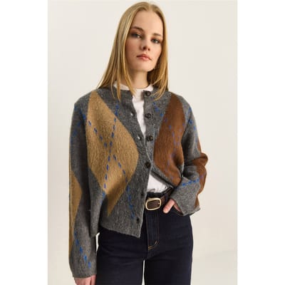 Argyle Patroon Ronde Hals Vest