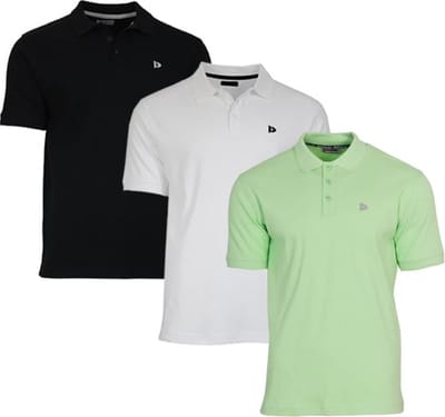 3-Pack Donnay - Polo (Noah) - Sportpolo - Heren - Black/White/Lemon green (559) - maat M