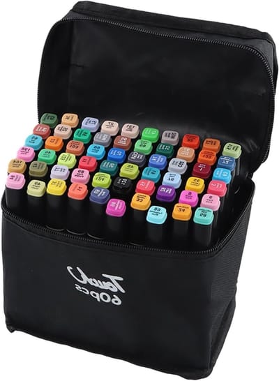 Permanent Marker met 80 Kleuren - Dubbele Punt, Sneldrogend, Ideaal voor Waterverf, Graffiti, Schetsen en Illustraties