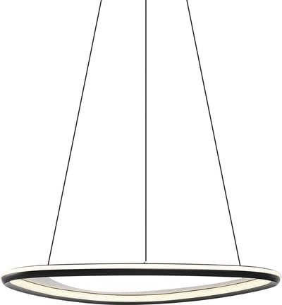 QAZQA organico - Design LED Hanglamp voor boven de eettafel | in eetkamer - 1 lichts - Ø 76 cm - Zwart - Woonkamer | Slaapkamer | Keuken