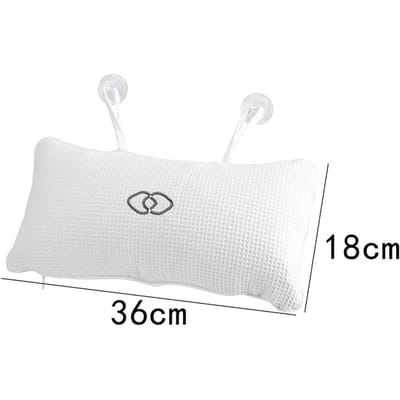 Coussin de baignoire antidérapant pour le cou et le dos, appui-tête doux, massage à ventouse, accessoires pour jacuzzi blanc