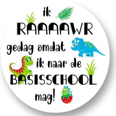 25x Dinosaurus Traktatiestickers - Verjaardag dino - Dino Stickers - Sluitsticker Afscheid - Traktatiestickers - Kindertraktatie Dinosaurussen - Traktatie Kinderdagverblijf - Peuterspeelzaal Basisschool - Wensetiket - Rond - 40mm - Glossy sticker