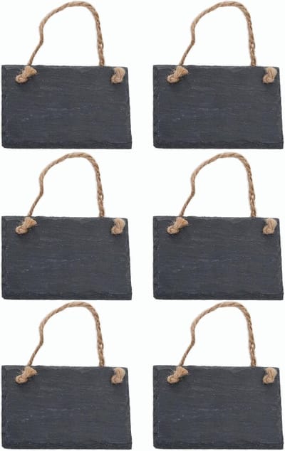 Leisteen bord om op te hangen met jute lint memobord krijtbord wanddecoratie (6,8 cm bord)