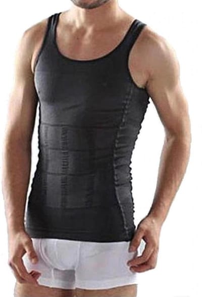 *** Medium Corrigerend Hemd Mannen Zwart - Body Buik Shapewear Shirt - Figuurcorrigerend Correctie Ondershirt - Slim Waist Shaper - van Heble® ***