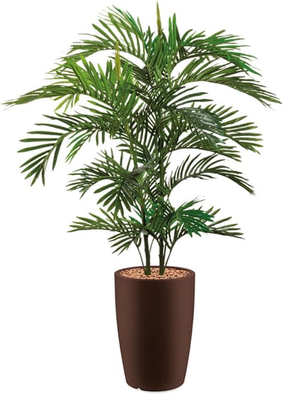 HTT - Kunstplant Areca palm in Genesis rond bruin H150 cm