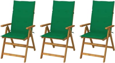 Buitenkussens set - Tuinstoel kussens - Comfortabel zitten - Verstelbaar en inklapbaar - 3 stuks - Groen